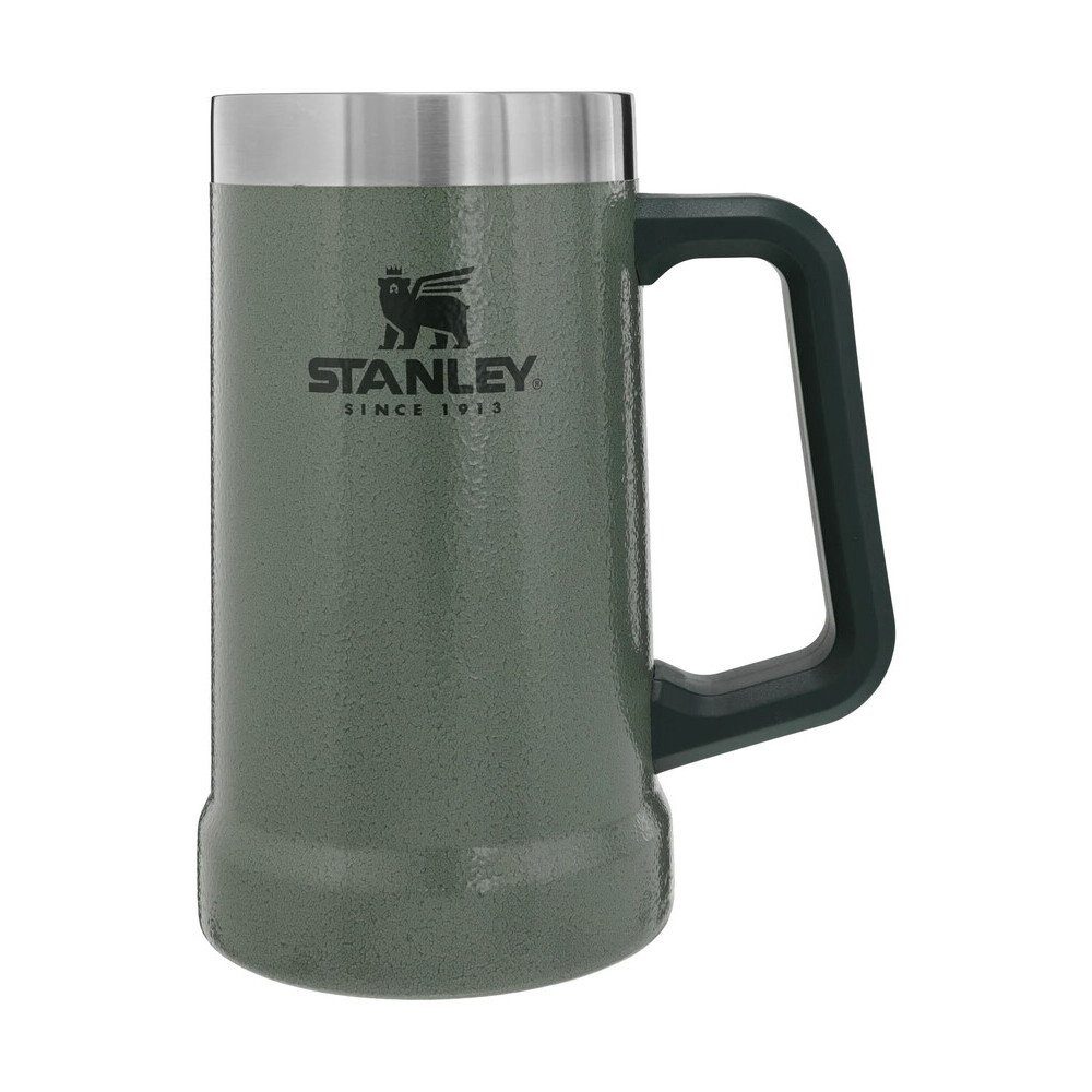 STANLEY Bierkrug Bierkrug 0,71 l Adventure Big Grip Beer Stein Hammertone Green, 1-tlg., 18/8 Edelstahl, Bierkrug, 0,7 l, 18/8 Edelstahl, dunkelgrün