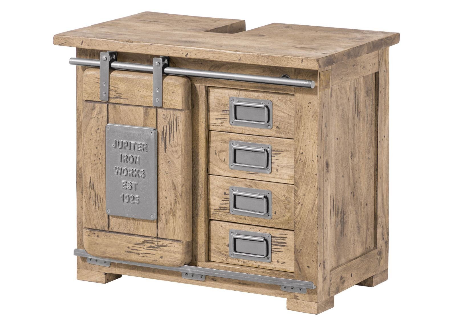 Massivmoebel24 Waschbeckenunterschrank #382 (Unterschrank Mango 70x40x60 günstig online kaufen