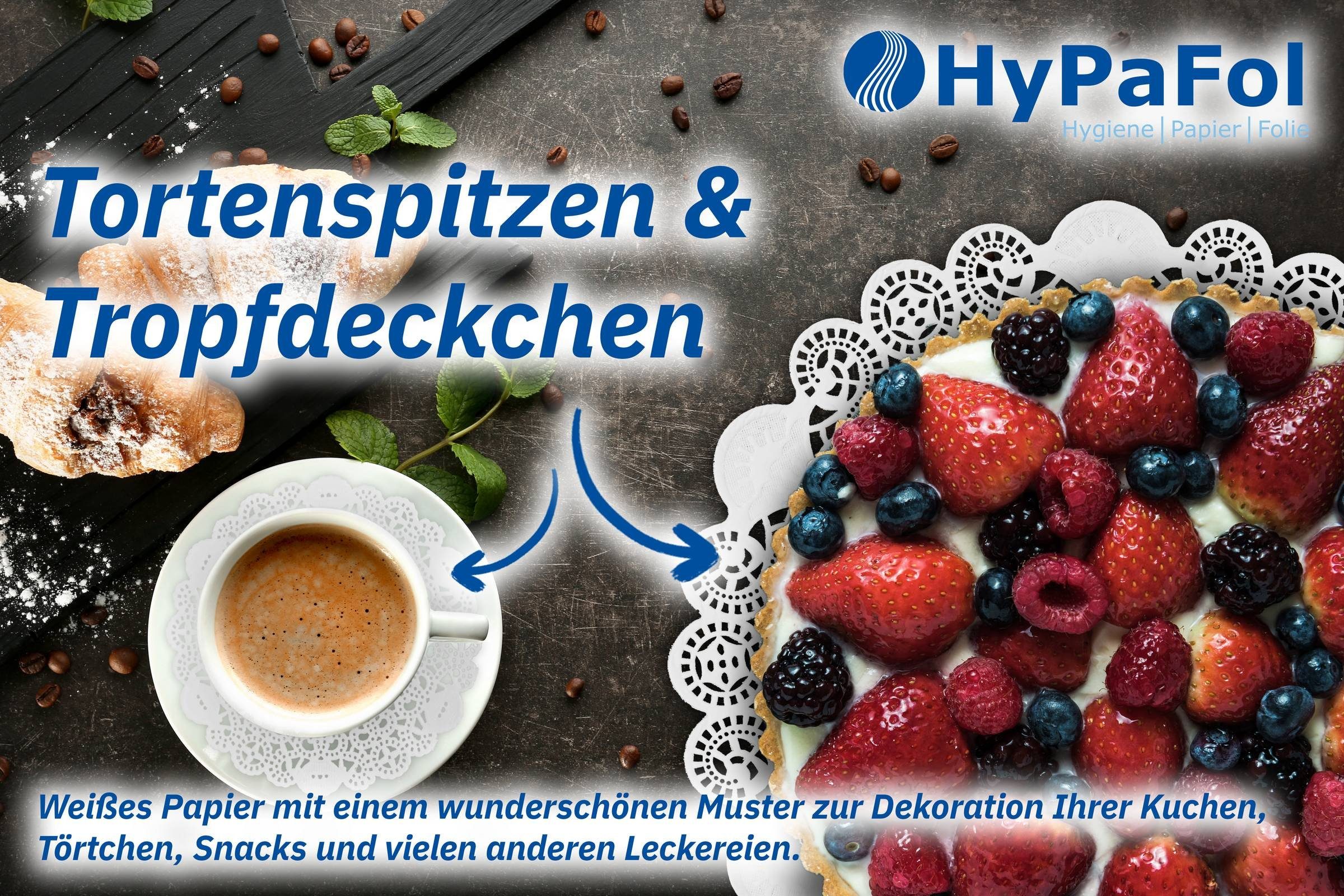 Hypafol Tortenwerkzeug Spitzendeckchen für Kuchen, Torte, Snacks, (Rund, 100 Stück) – Bild 5 von 5