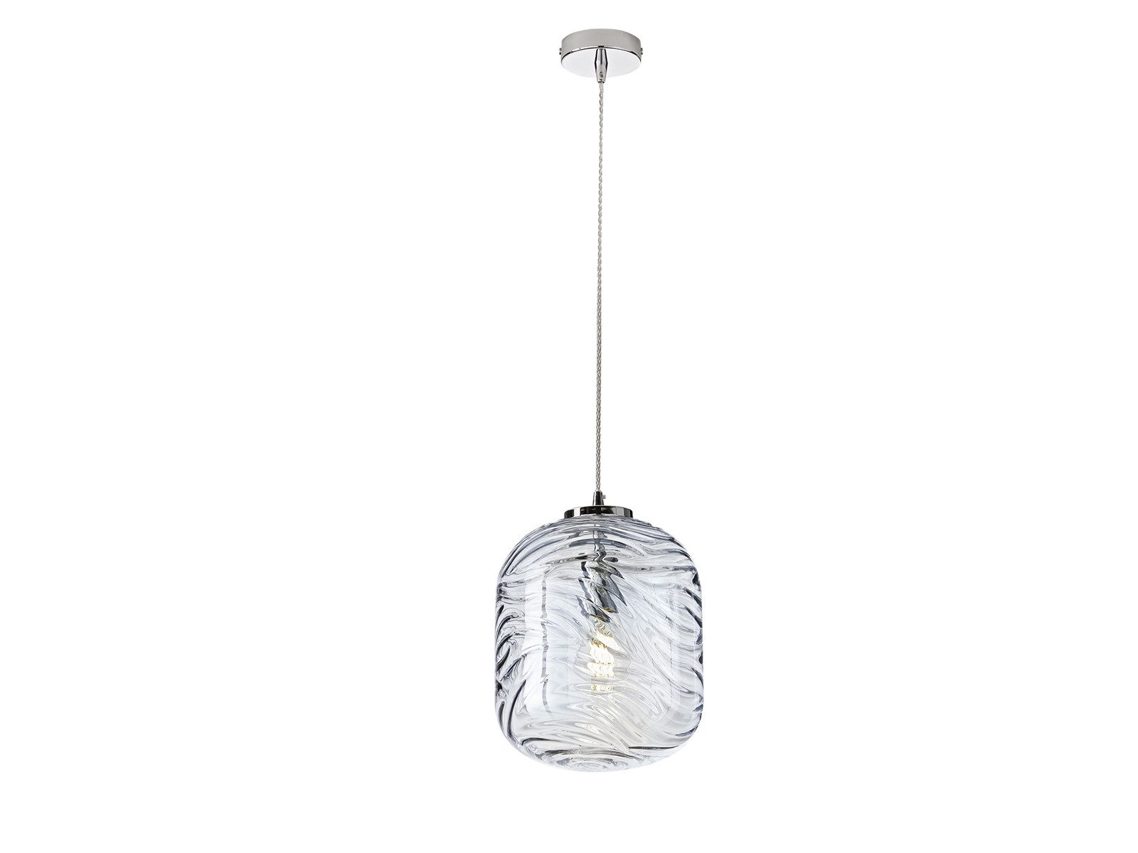 Luce Ambiente Design LED Pendelleuchte mit Glas Lampenschirm Ø 24,5cm, Dimmfunktion, LED wechselbar, Warmweiß, Retro Hängelampe einflammig, inkl. 3 Stufen Dimmer Leuchtmittel
