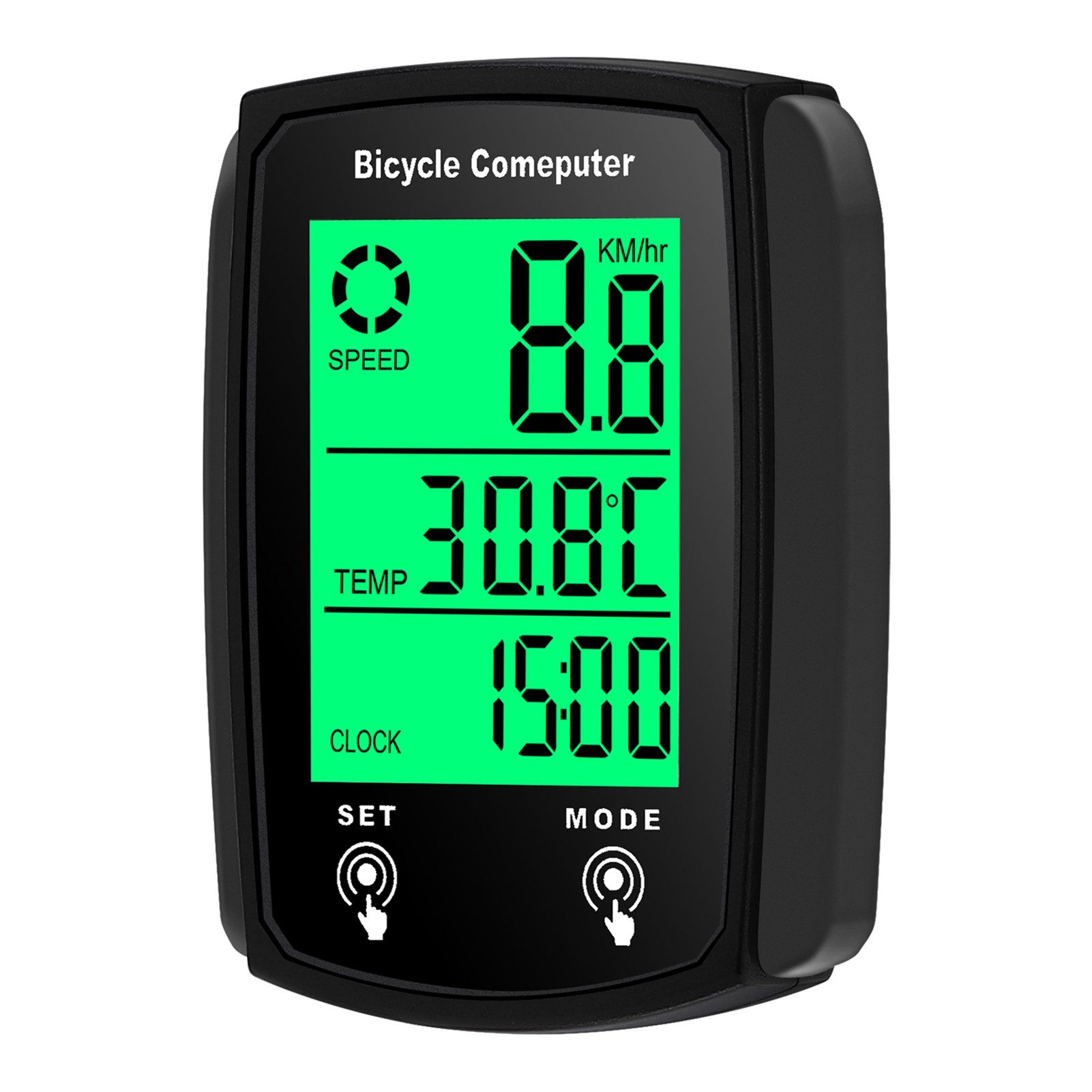 GARRYFIZH Fahrradcomputer LCD Fahrrad Tachometer Radfahren Kilometerzähler 19 Funktions, LCD Display, Wasserdicht, LED-Hintergrundbeleuchtung