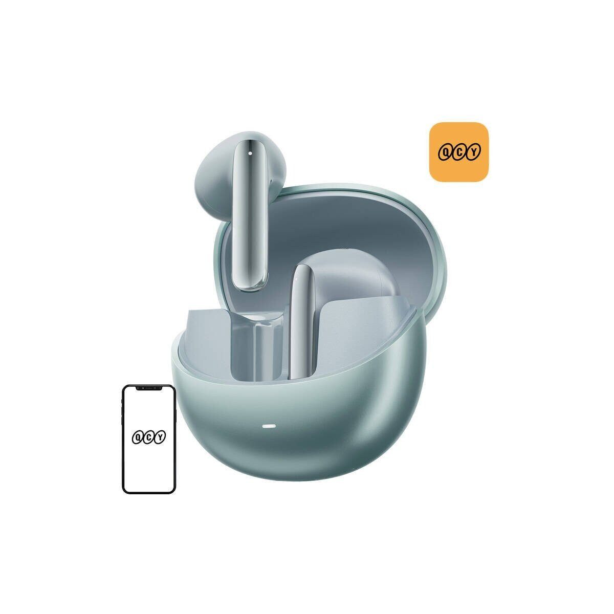 TWS QCY AilyBuds Pro+ HT10 Pro Kopfhörer, ANC (grün) Bluetooth-Kopfhörer
