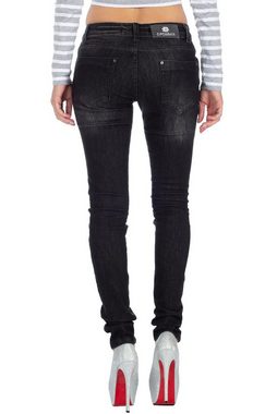 Cipo & Baxx 5-Pocket-Jeans Schlichte Hose BA-19CB08 Stonewashed in Schwarz im Casual Look