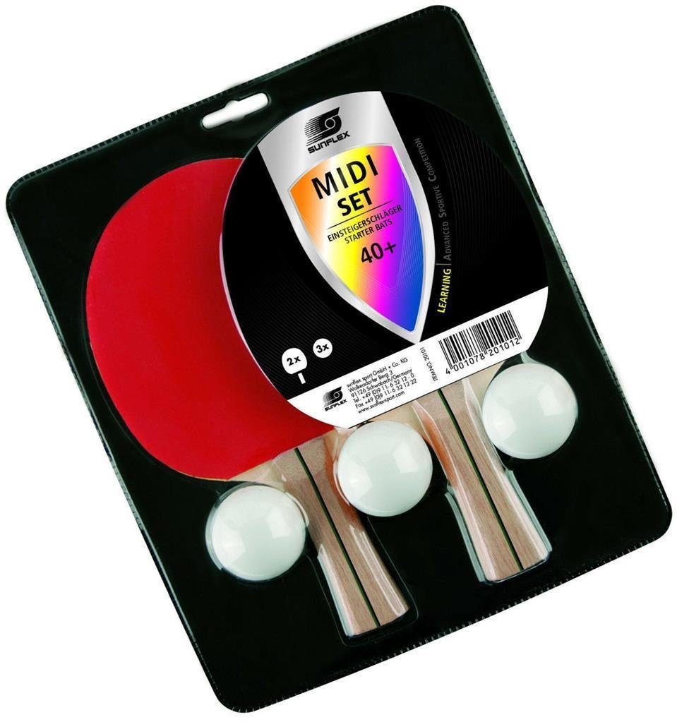 Sunflex Tischtennisschläger Tischtennis Set Midi, Tischtennis Schläger Set Tischtennisset Table Tennis Bat Racket