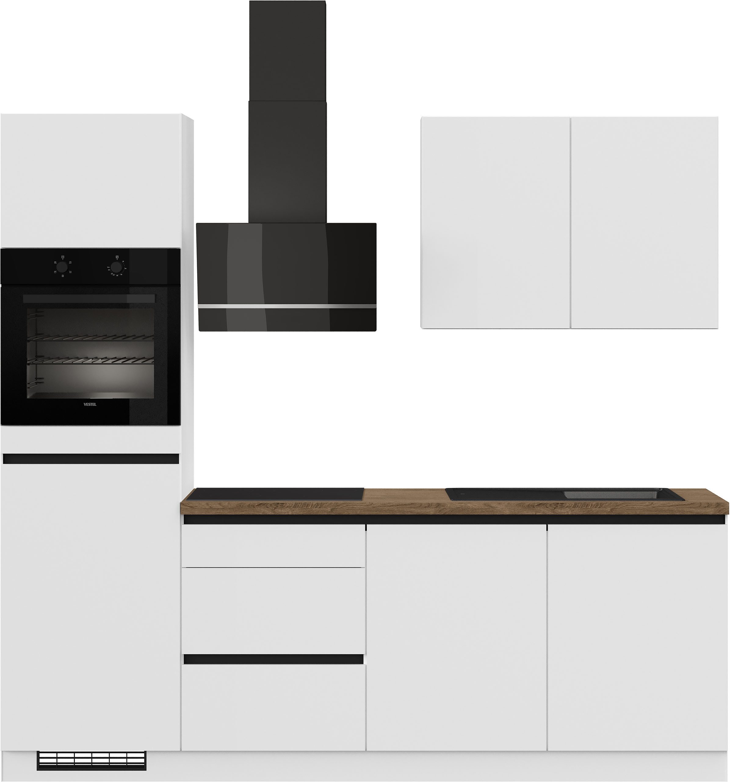 IMPULS KÜCHEN Küchenzeile Dublin, Ausrichtung wählbar, Schubkästen mit Soft-Close, (Set), vormontiert, in verschiedenen Farben erhältlich, Breite 240 cm