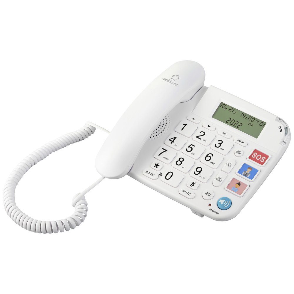Renkforce Renkforce RF-DP-400 Schnurgebundenes Seniorentelefon Freisprechen LC-D Kabelgebundenes Telefon