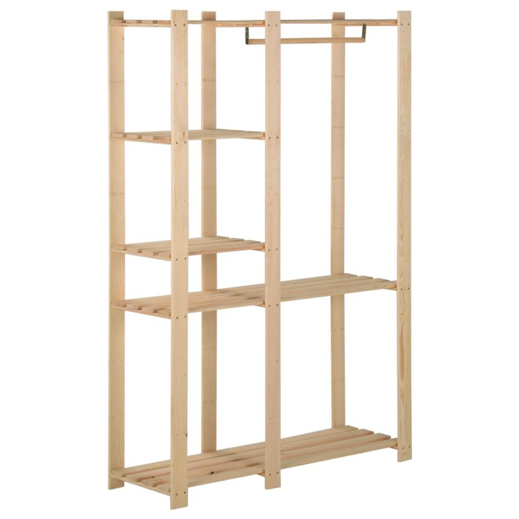 vidaXL Garderobe Kleiderständer 110x38x170 cm Massivholz Kiefer