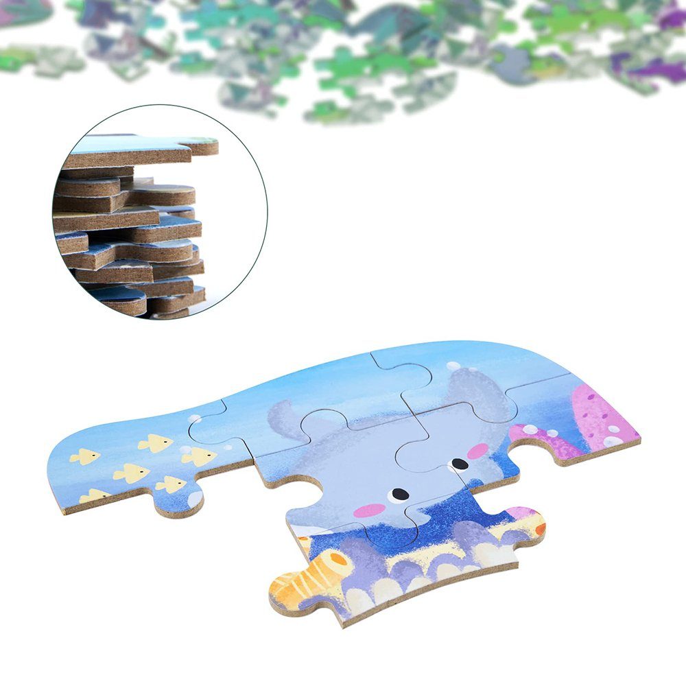 Puzzles, für Puzzleteile Mädchen Bilds Bunt(Meerestier) Puzzle, und Juoungle Jungen Kinderpuzzle, 5 Rahmenpuzzle Geeignet