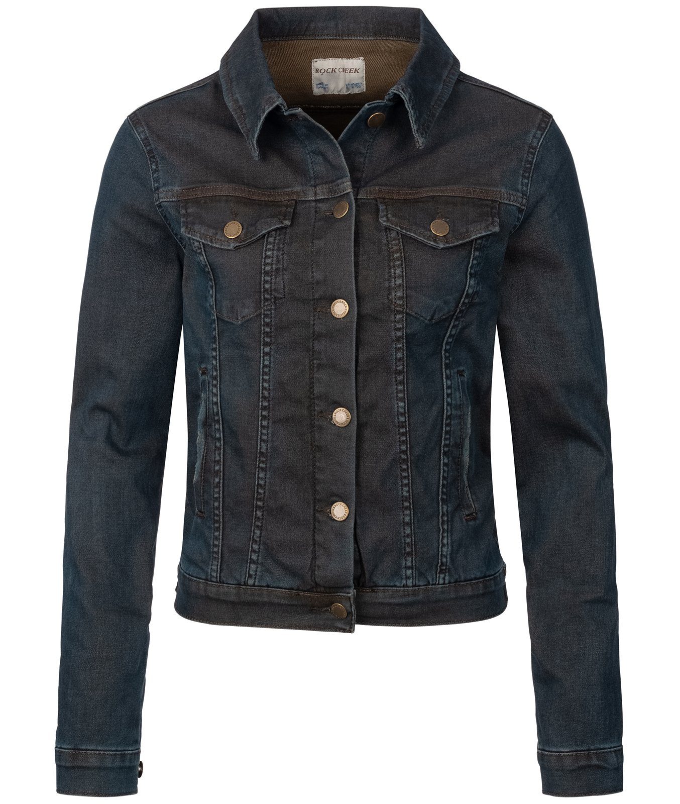 Extreme Schönheit Rock Creek Damen Jeansjacke Mittelblau Jeansjacke Denim D-401