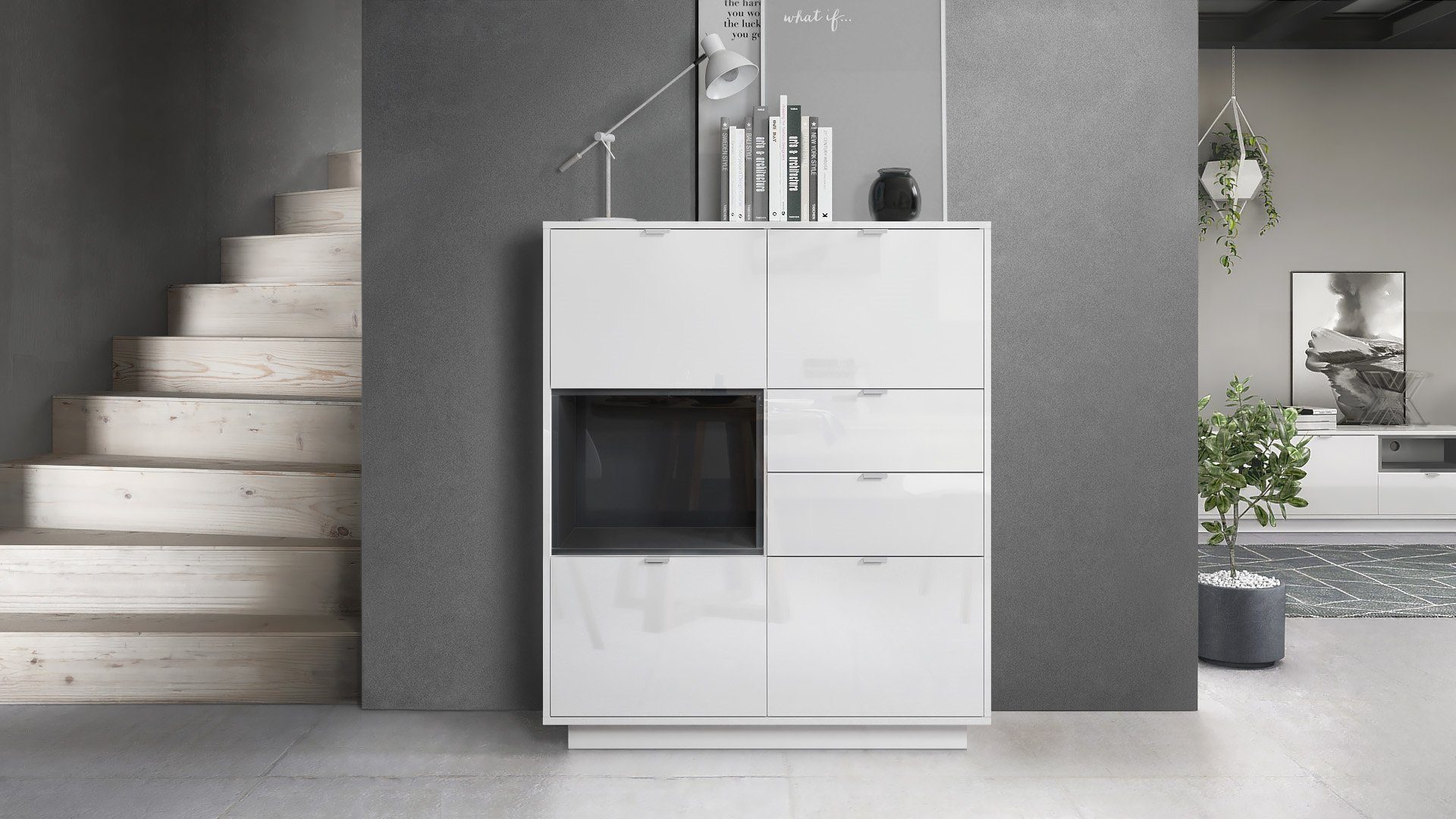 Vladon Highboard Metro (Highboard, mit 4 günstig online kaufen