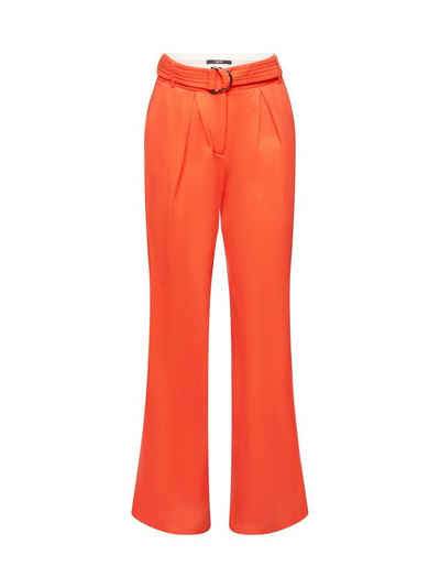 Esprit Collection Stoffhose Leinenmix-Hose mit hohem Bund und Gürtel