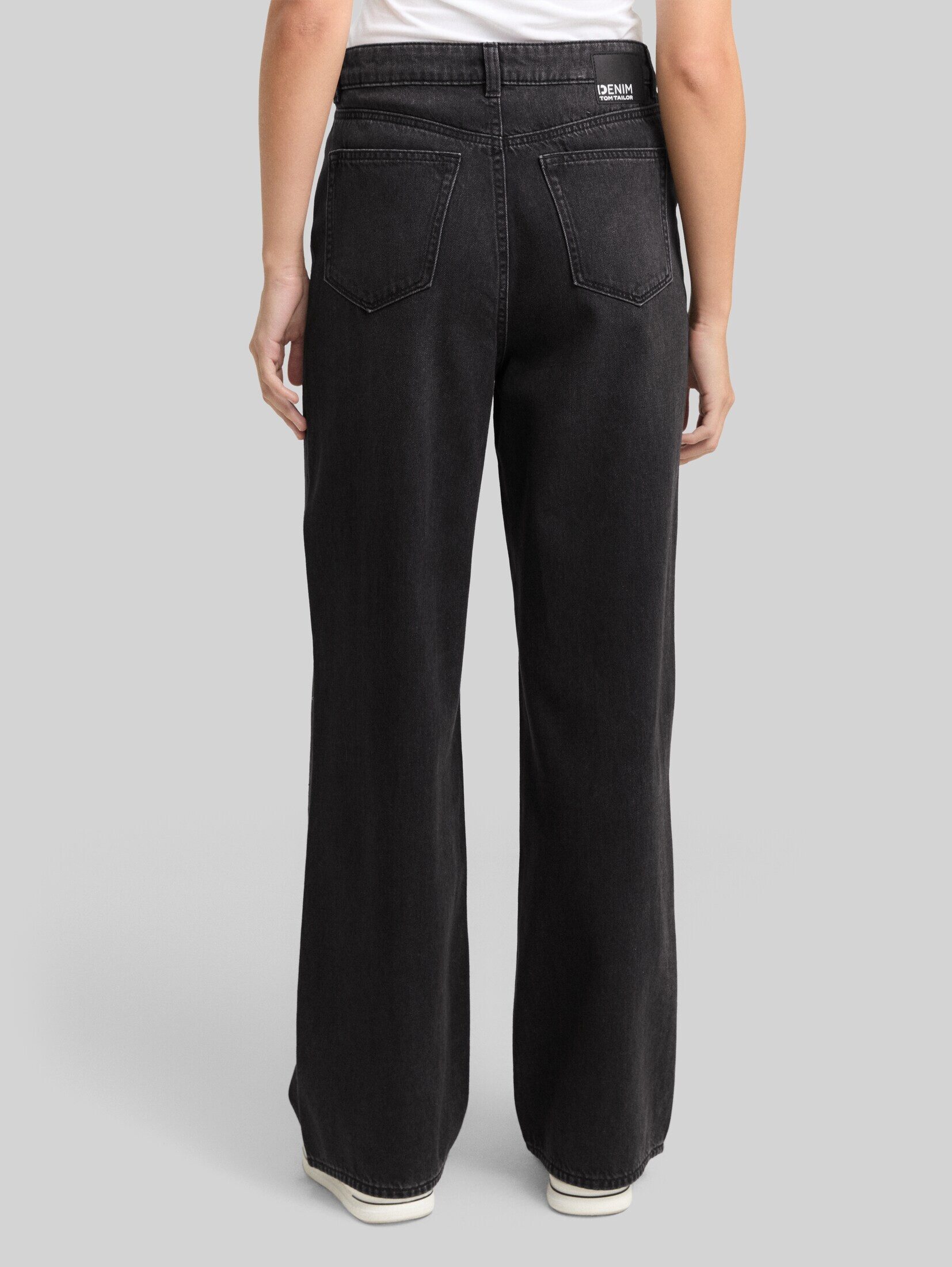 TOM TAILOR Denim Weite Jeans Jeanshosen TTLINOU WIDE Jeans mit Strasssteinen – Bild 4 von 5