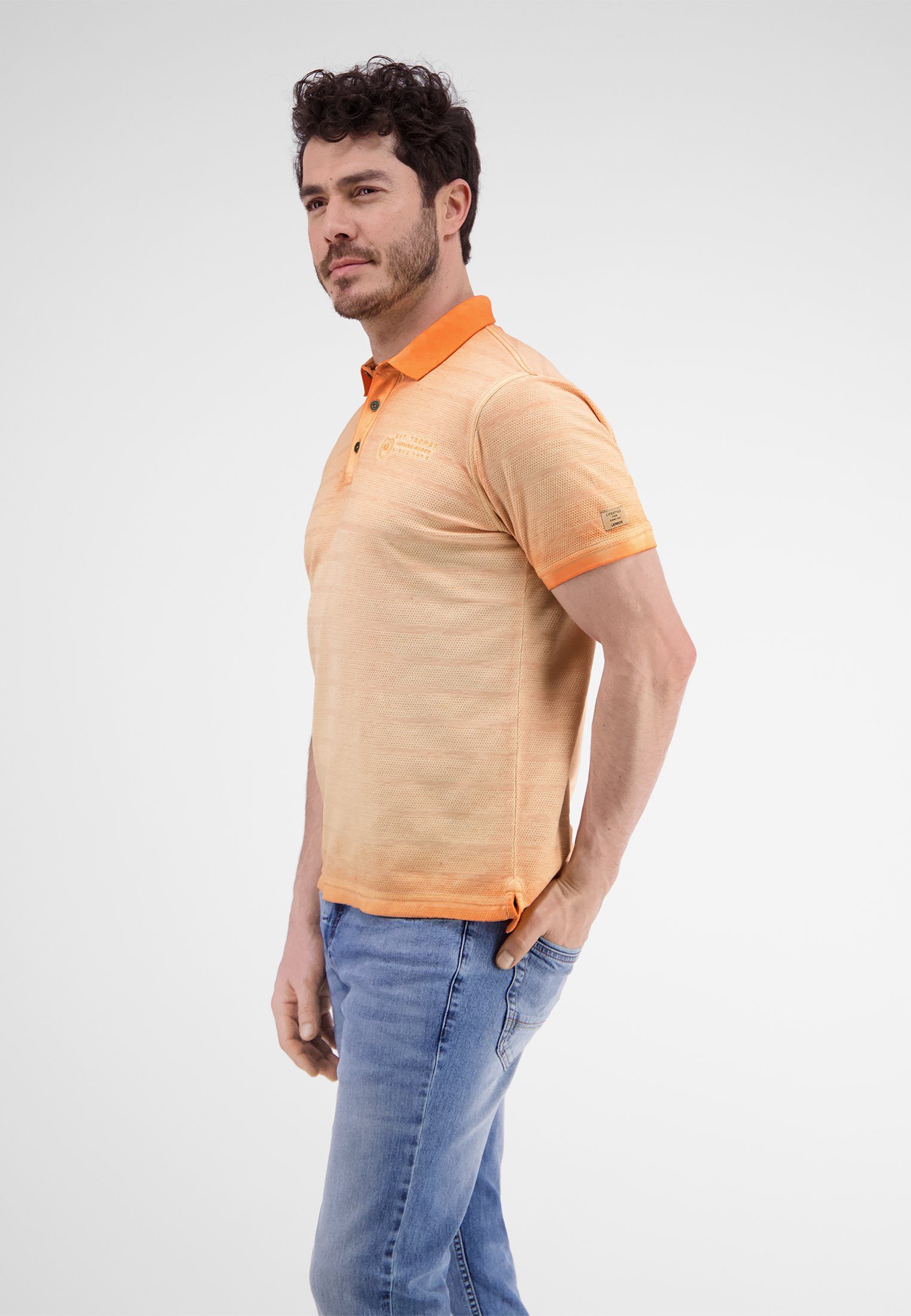 LERROS Poloshirt Poloshirt, gestreift in Strukturqualität