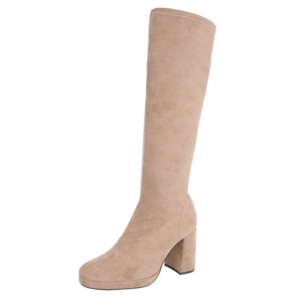 Ital-Design Kniehohe Damenstiefel mit Blockabsatz für günstig online kaufen