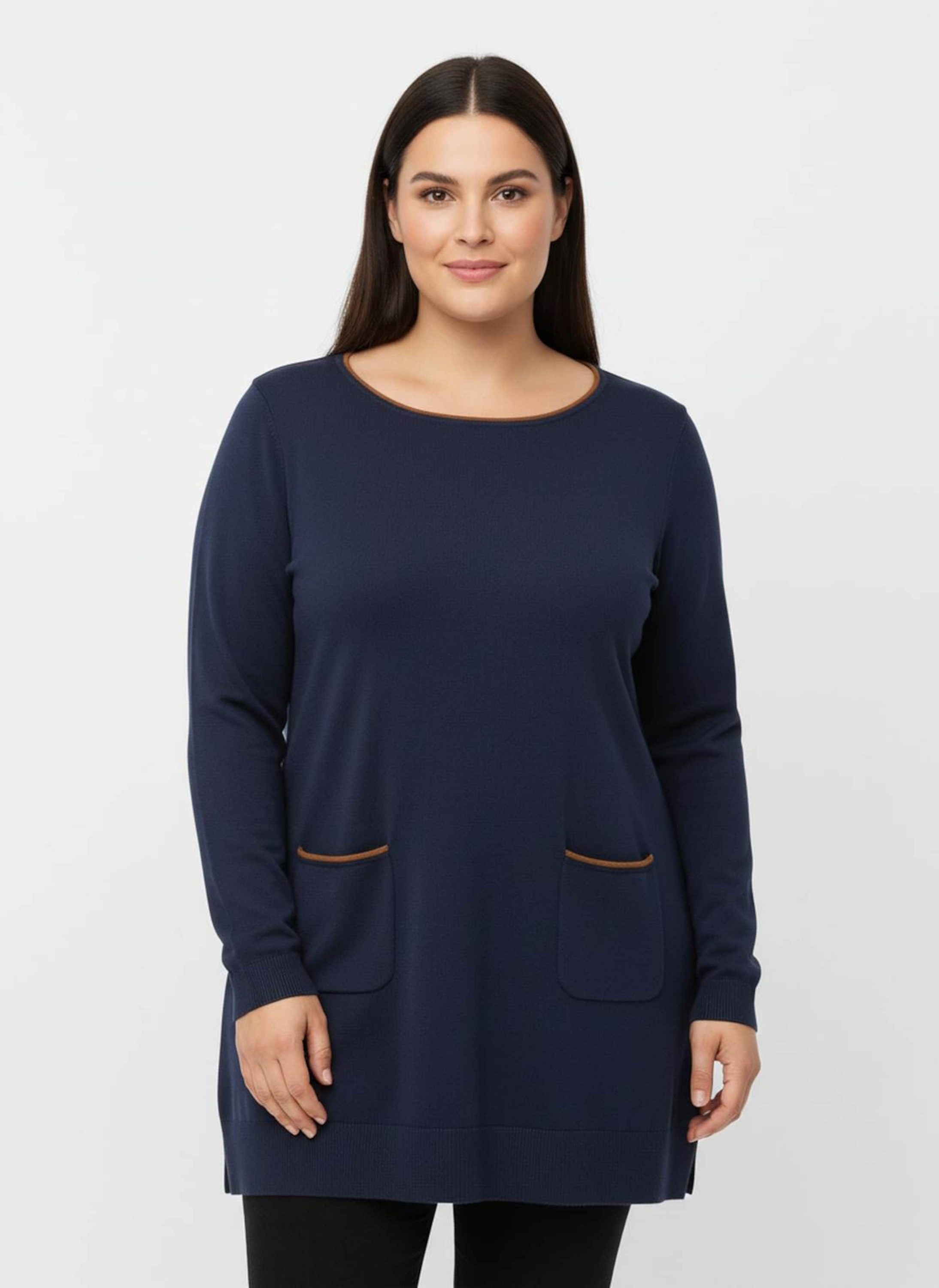 Strickpullover Longpullover Langarm Jersey