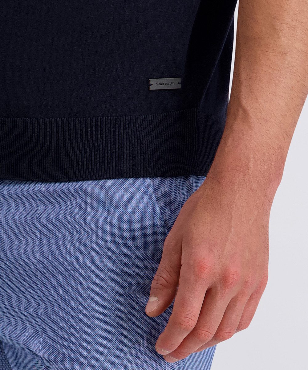 Pierre Cardin Poloshirt Strick Polo kurzarm mit Rippbündchen