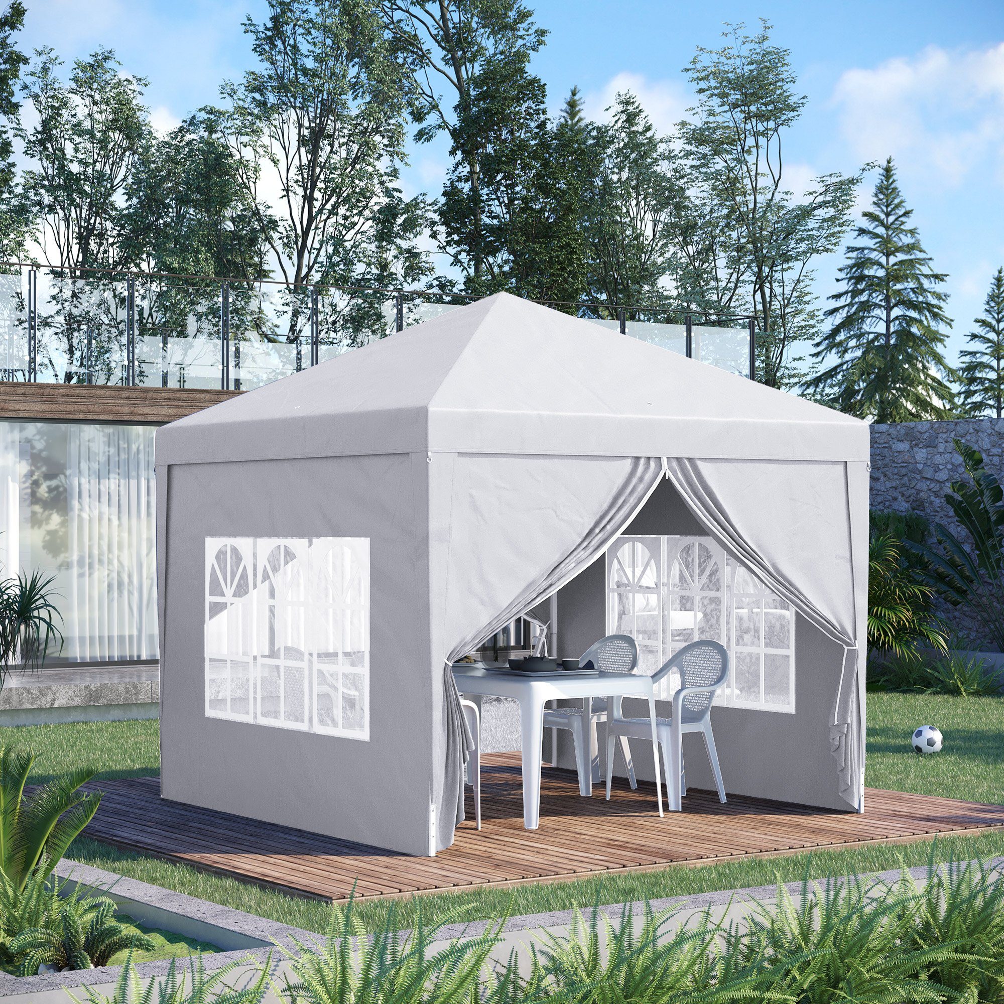 Outsunny Faltpavillon Bierzelt mit 4 Seitenwänden, günstig online kaufen