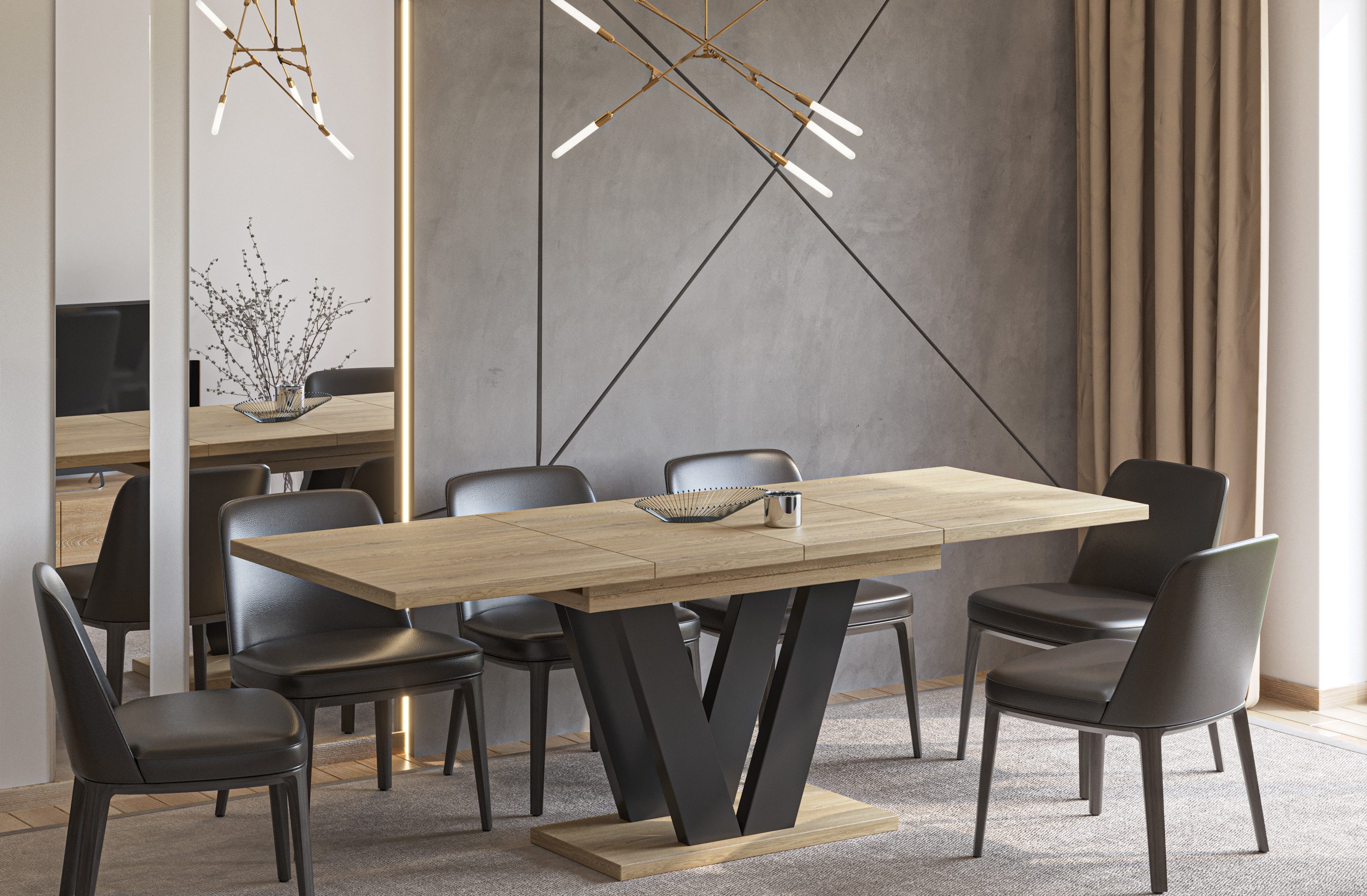 Endo-Moebel Esstisch Lara Esstisch 130–210cm ausziehbar für 8 Personen Tisc günstig online kaufen