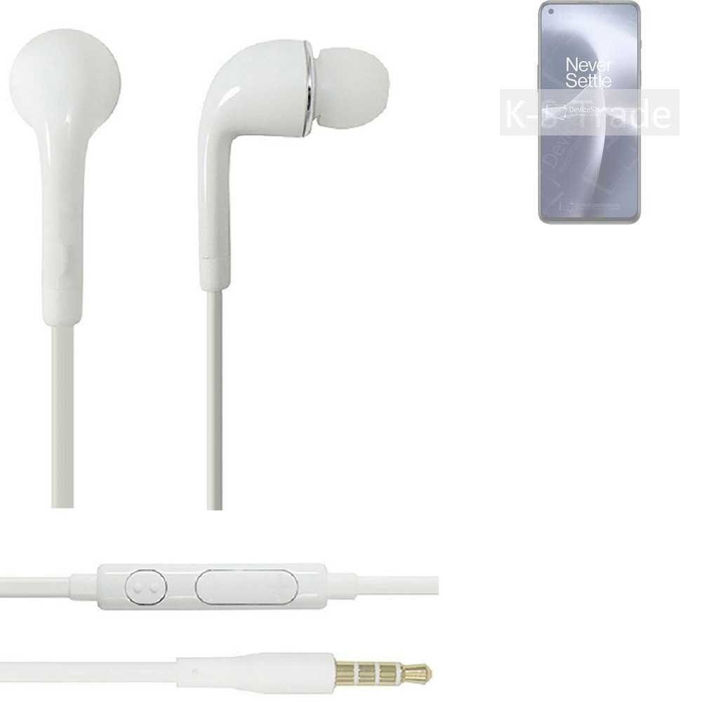 OnePlus Nord In-Ear-Kopfhörer Headset K-S-Trade u 3,5mm) Mikrofon für Lautstärkeregler weiß (Kopfhörer 2T mit