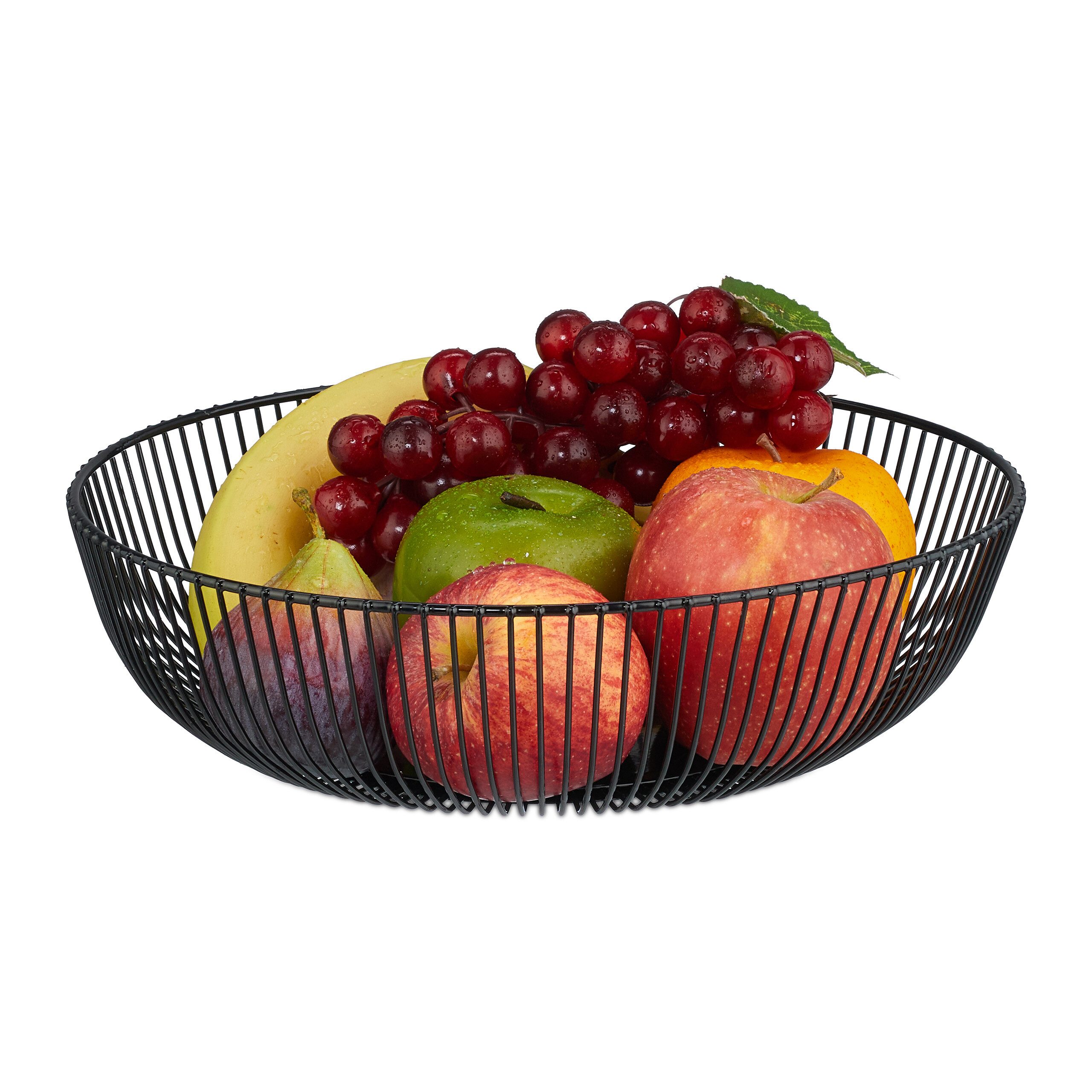 relaxdays Obstschale Schwarze Obstschale aus Metall, Eisen, (1-tlg)