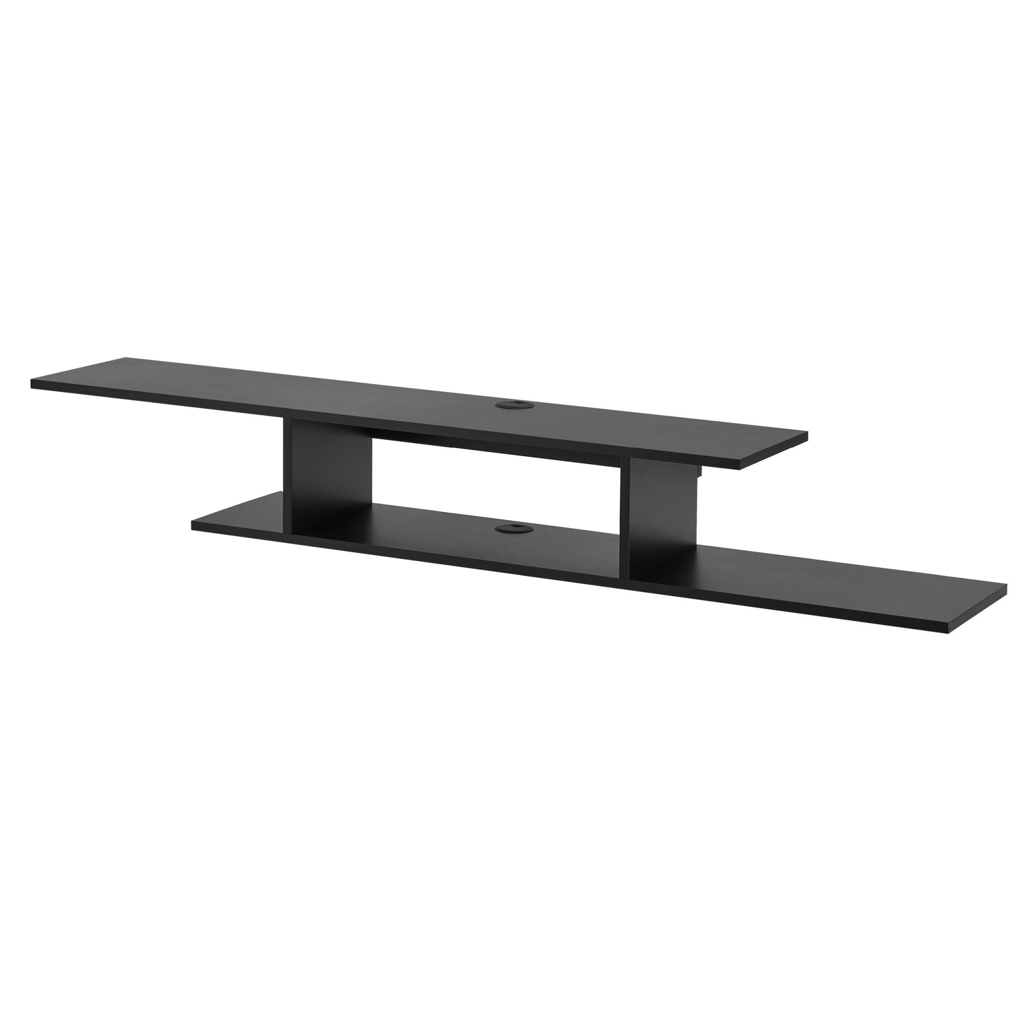 en.casa TV-Regal, »Støvring« mit 4 Ablageflächen 150x25x21 cm Schwarz