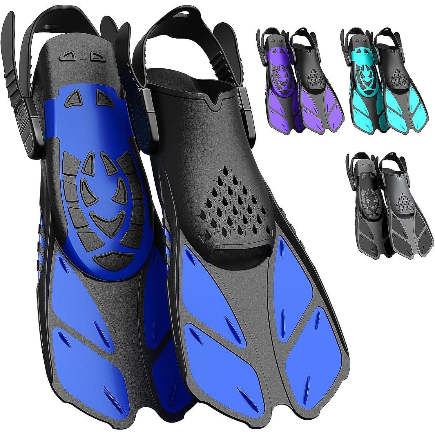 LuxusKollektion Taucherhelm Schnorchelflossen Verstellbar Erwachsene Unisex Taucherflossen Blau