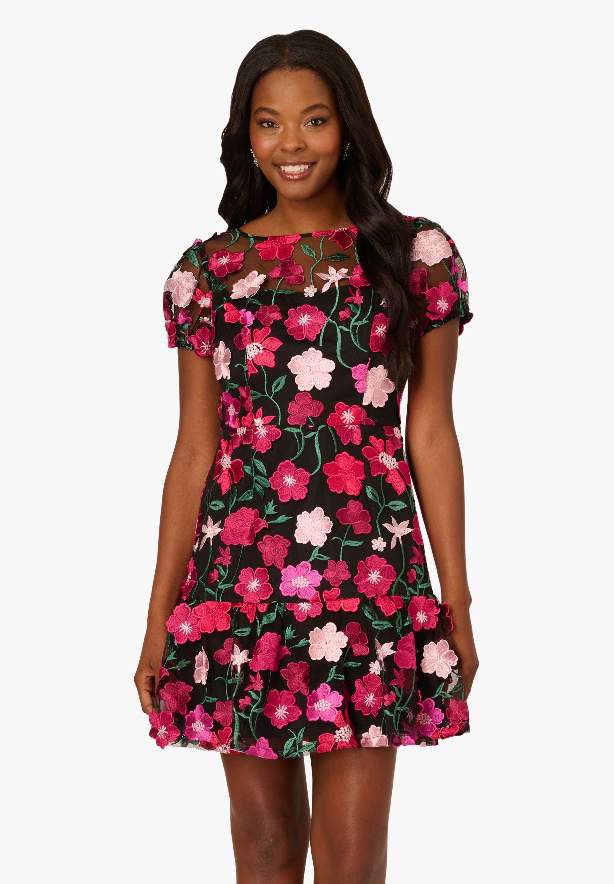 Adrianna Papell Abendkleid Embroidered Flounce Dress Tailliert, figurbetont günstig online kaufen