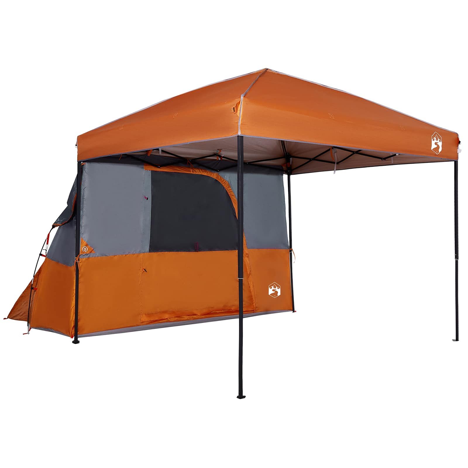 vidaXL Kuppelzelt Camping-Zelt-Set mit Dach 2 pcs Orange Taffeta und Stoff, (2 tlg)