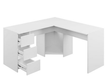 MIRJAN24 Schreibtisch Fotyn, mit 3 Schubladen und Fächer, symmetrisch Schreibtisch, Computertisch