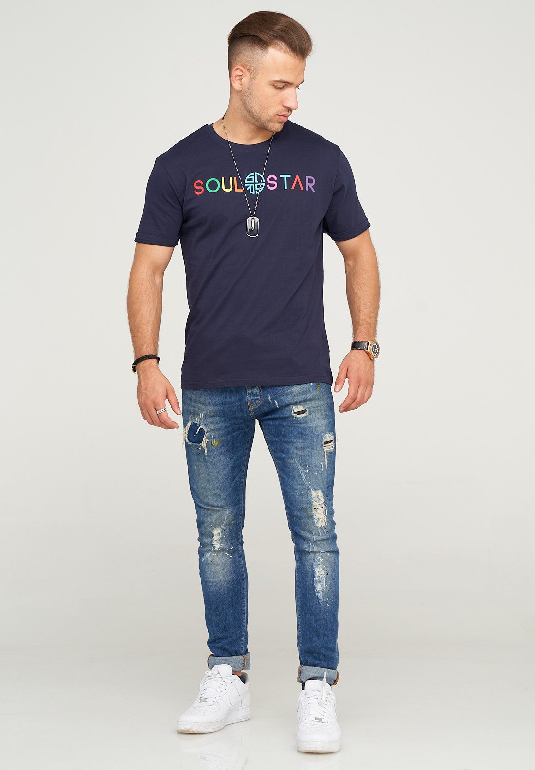 SOULSTAR T-Shirt NEW YORK mit buntem Logoprint
