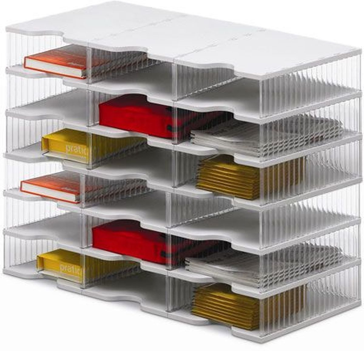 STYRO Organizer Postverteilstation styropost Grundeinheit 18 Fächer grau/transparent