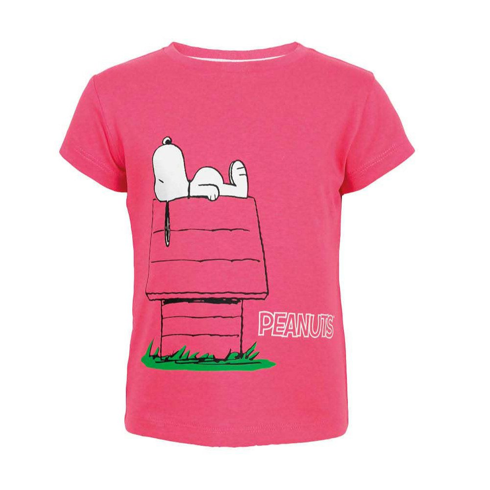 Snoopy Print-Shirt Peanuts Snoopy Kinder Mädchen kurzarm T-Shirt Shirt Gr. 92 bis 128, 100% Bauwolle