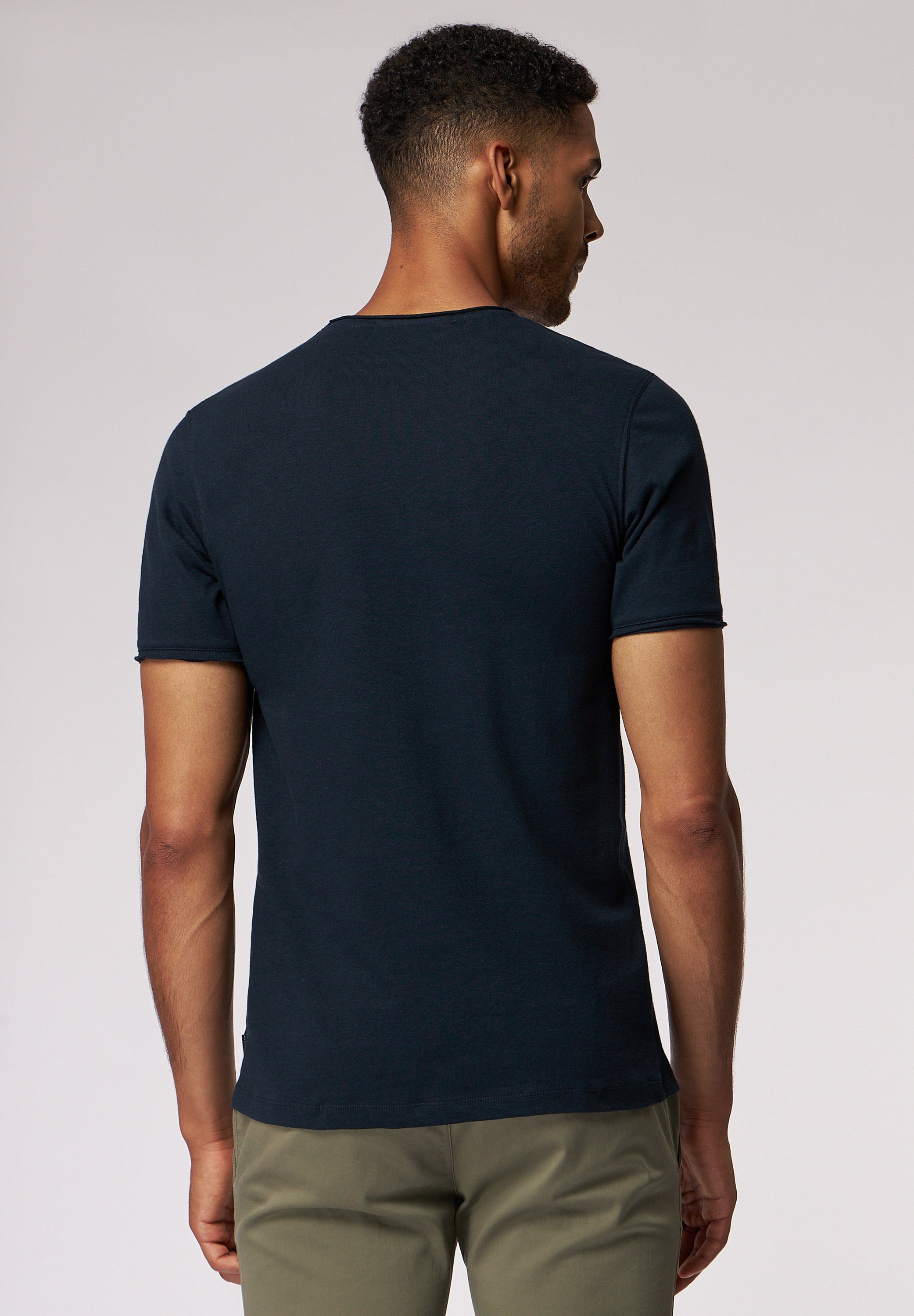 Taschen T-Shirt Brusttasche Robson mit Leinenanteil dunkelblau Mit - Roy