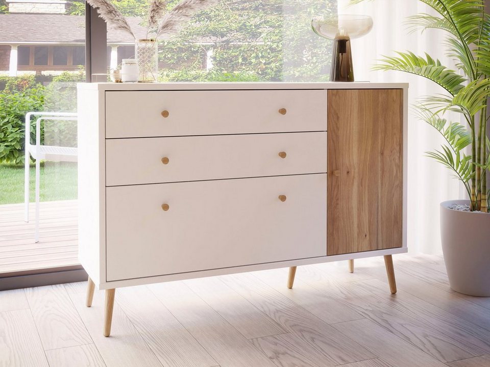 FORTE Sideboard Harllson EasyKlix by Forte, die neue geniale Art Möbel  aufzubauen, Montage von Korpus ohne Werkzeug oder Schrauben