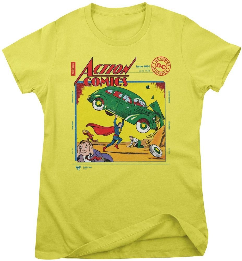 Superman T-Shirt Superman in Action Comics Issue 001 Girly Tee
