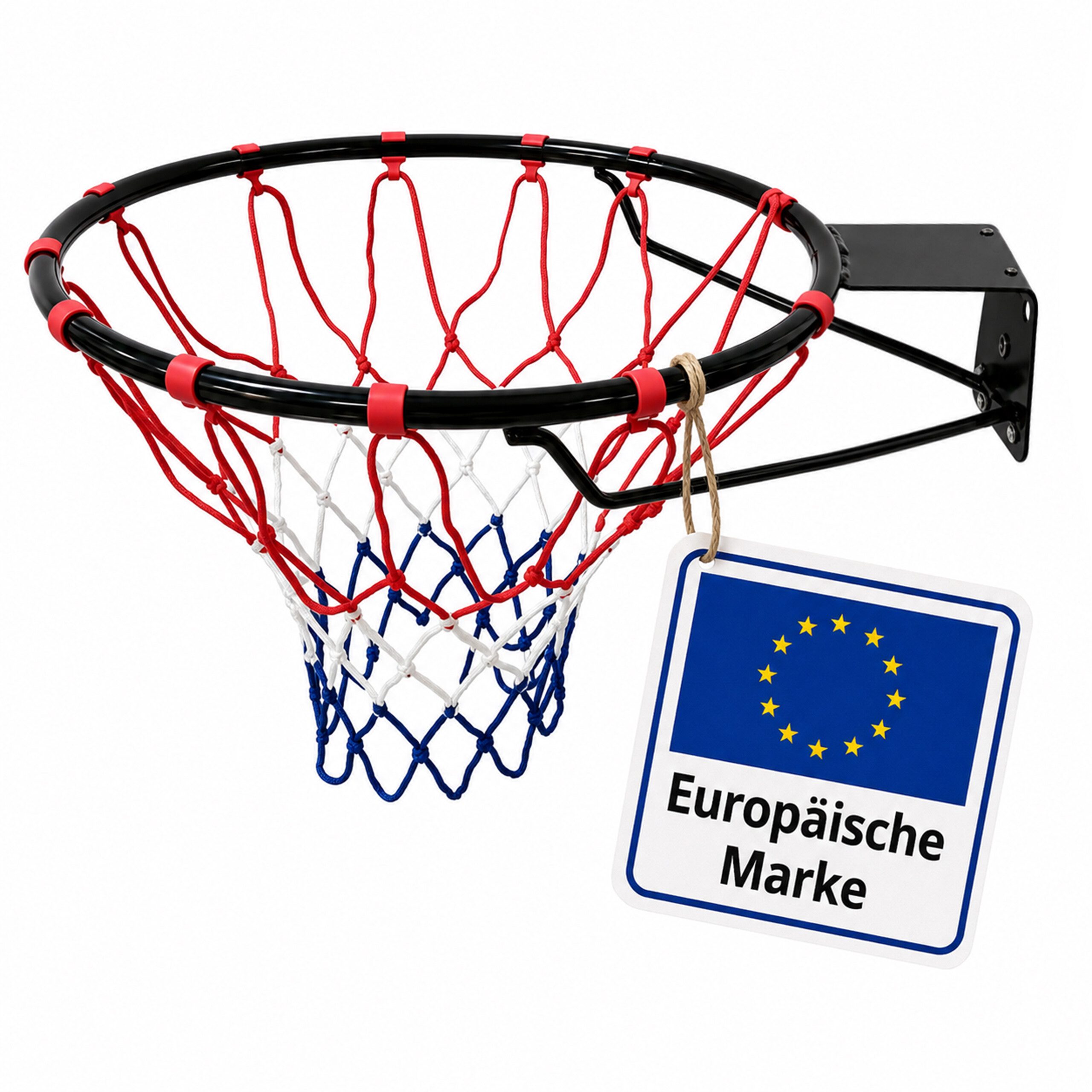 relaxdays Basketballkorb 45cm zur Wandmontage (1-St), schwarz