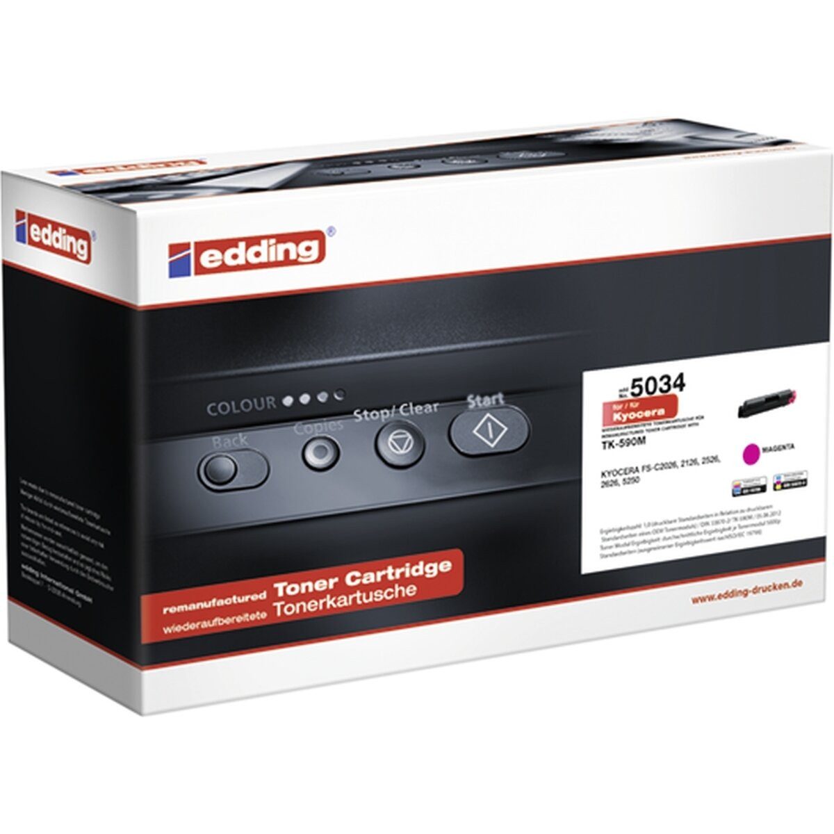 edding Tonerpatrone Toner kompatibel mit Kyocera TK-590M magenta