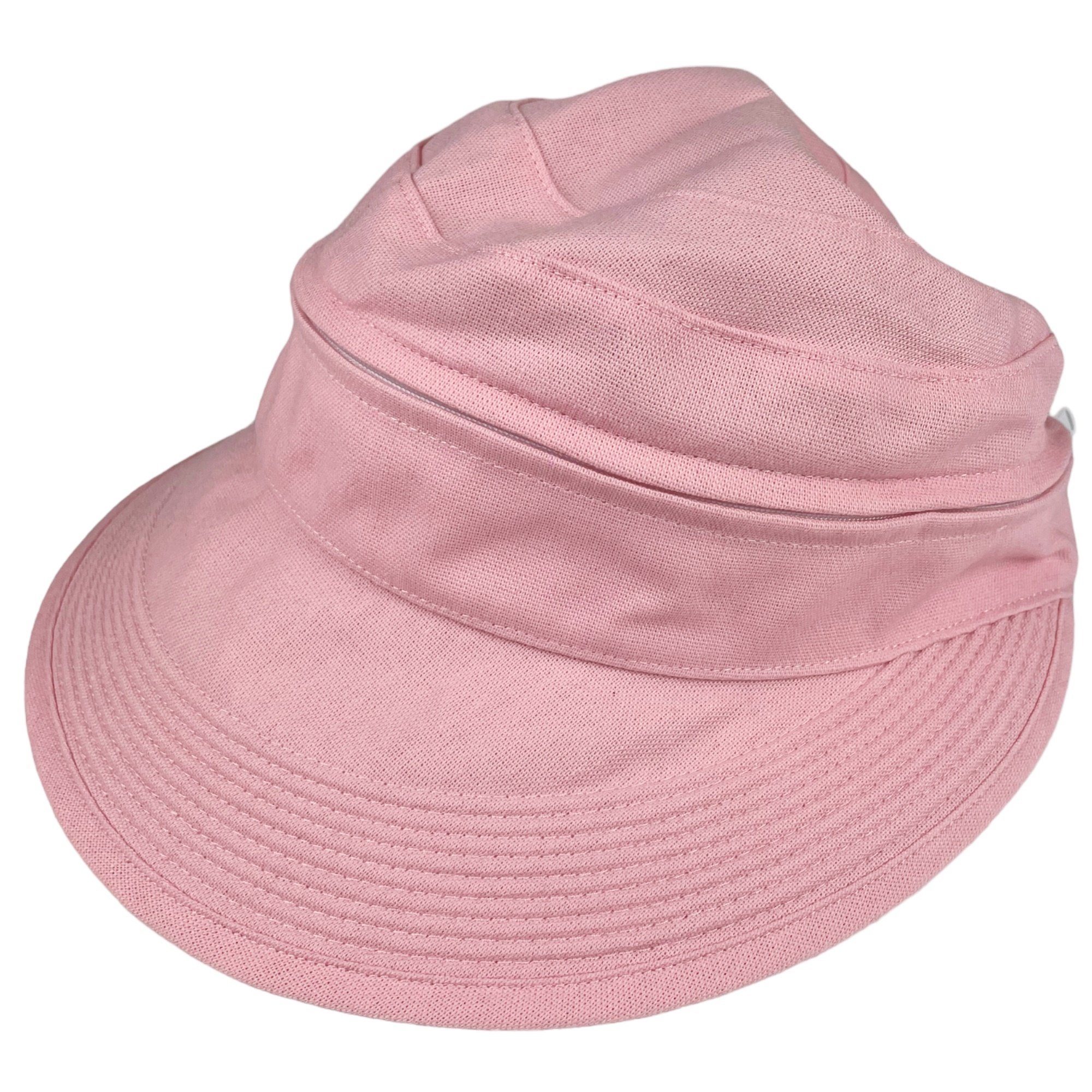 Taschen4life Sonnenhut Visor Cap 2in1 & rosa Leinen aus Einem, Basecap unisex, Sonnencap in Sonnencap