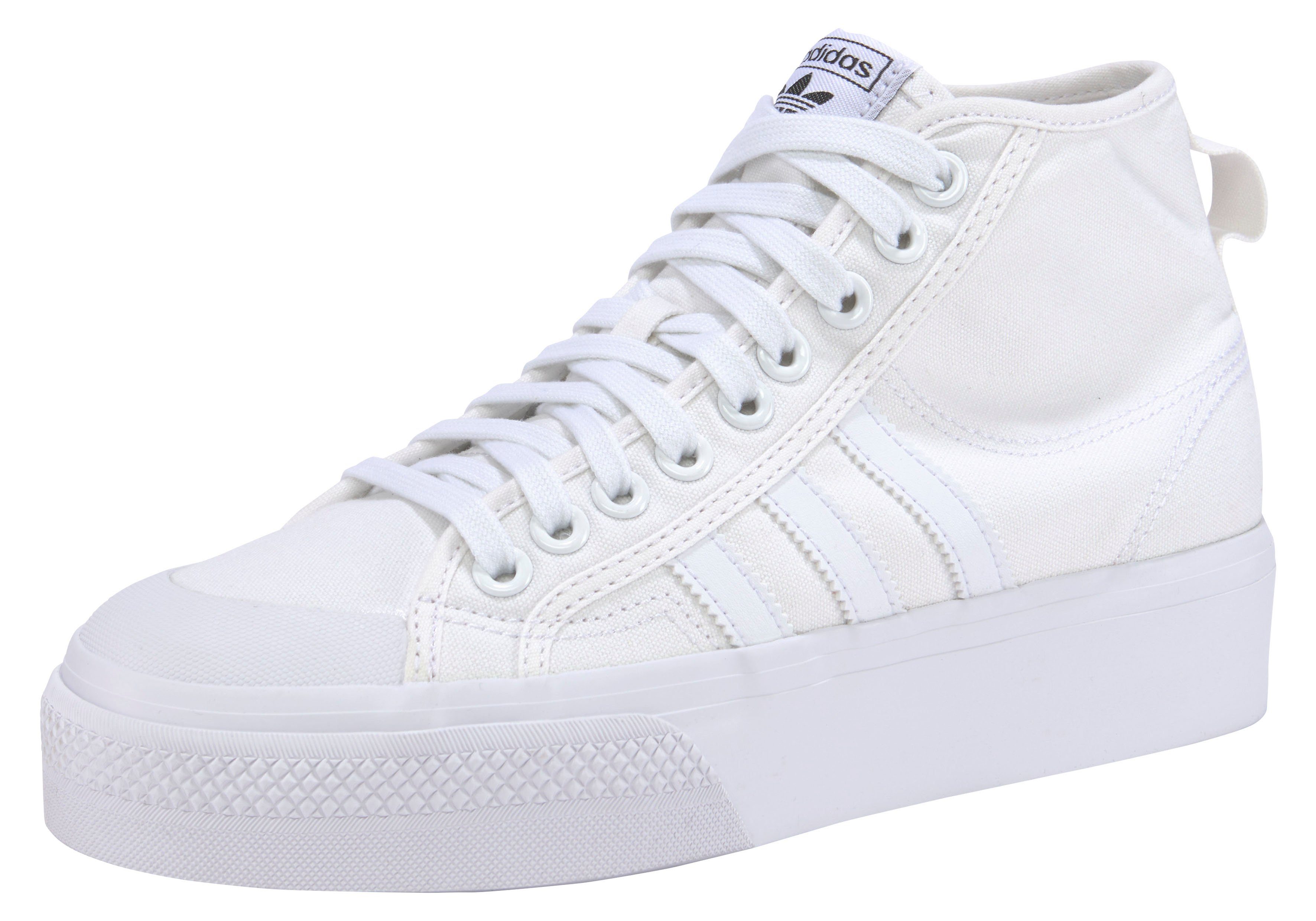 adidas Originals / White Sneaker / PLATFORM White White NIZZA MID Cloud Cloud Cloud