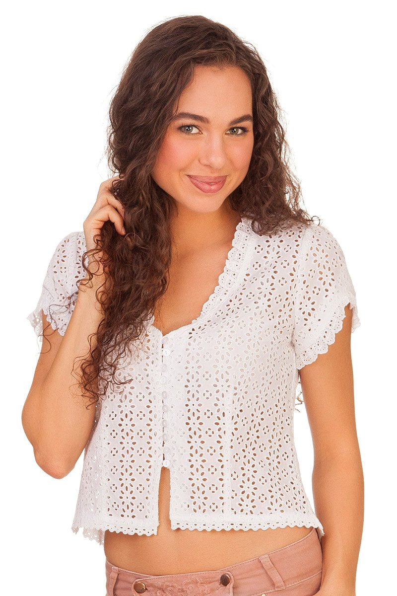 Krüger Madl Trachtenbluse Trachtenbluse - JANINE - weiß