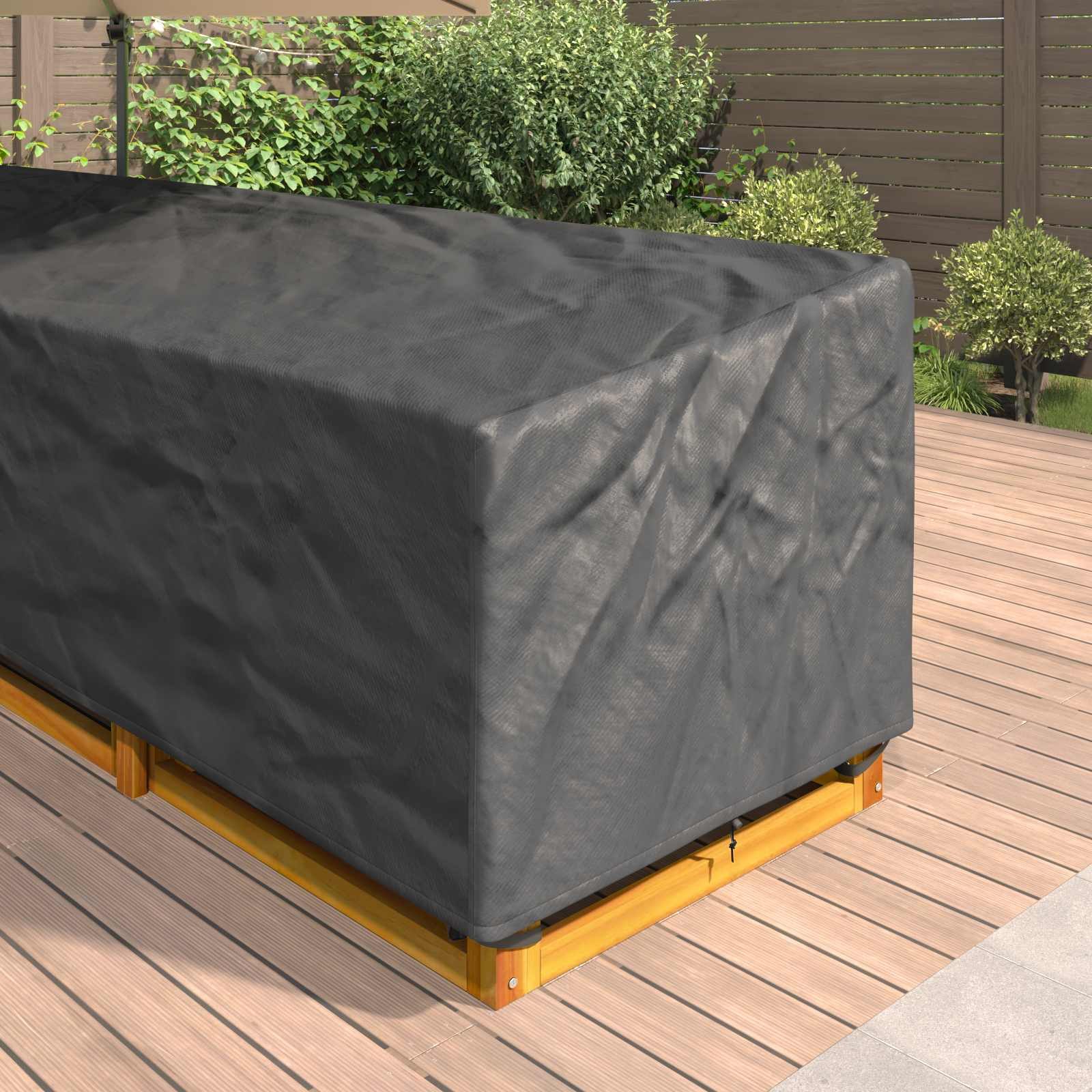 vidaXL Gartenmöbel-Schutzhülle Möbelbezug Schwarz 355 x 275 x 80 cm 210D Oxford Stoff (1-St)