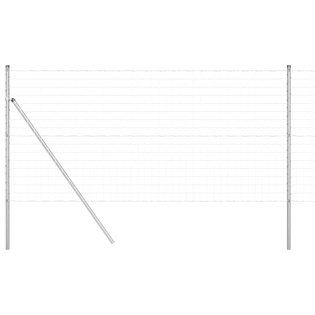 vidaXL Gartenzaun Bodenmontierter Euro-Zaun 10 x 1,2 m Verzinkter Stahl Silber, (1-St)
