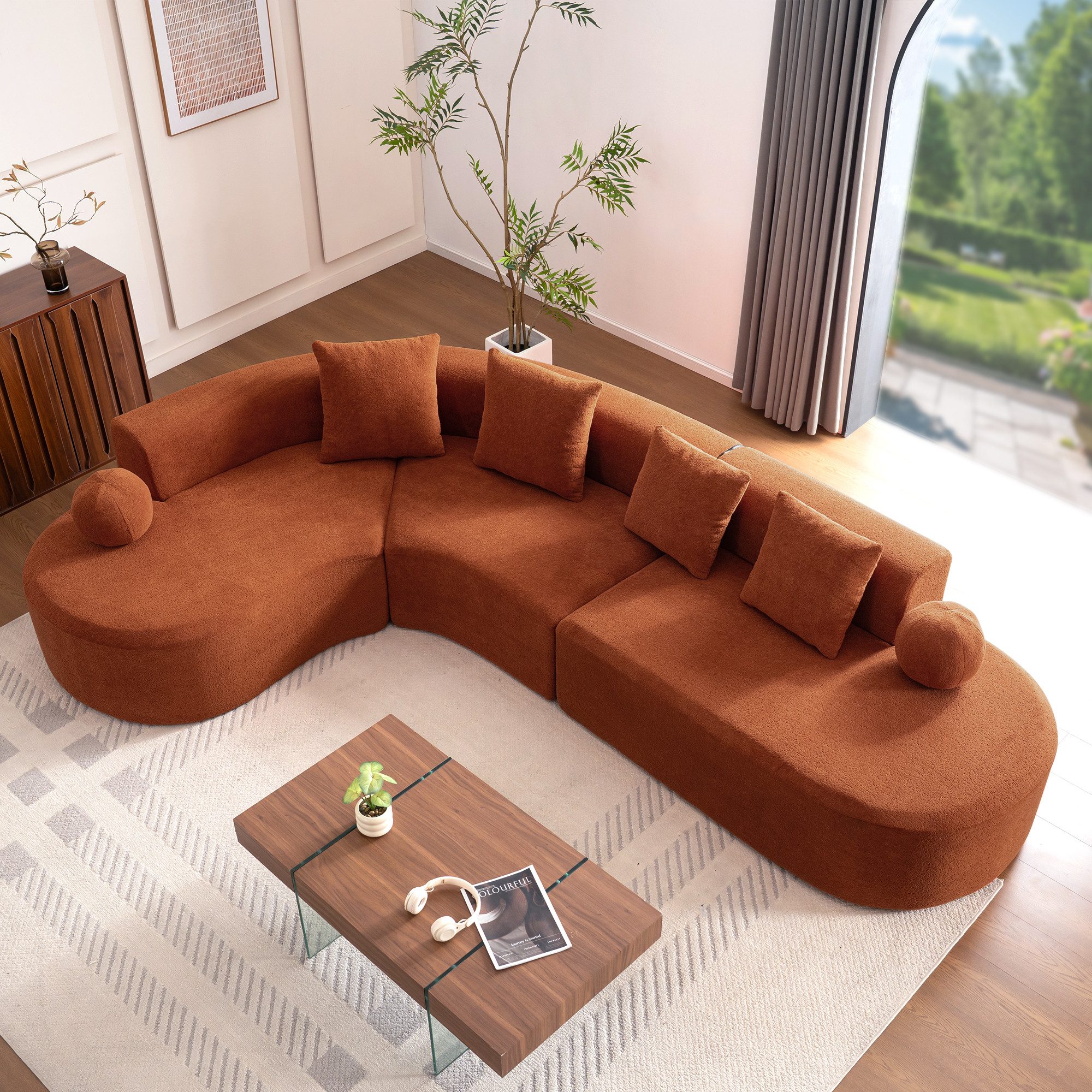 REDOM Ecksofa L-förmiges Sofa,Loungesofa, mit bequemen Kissen 1 Teile