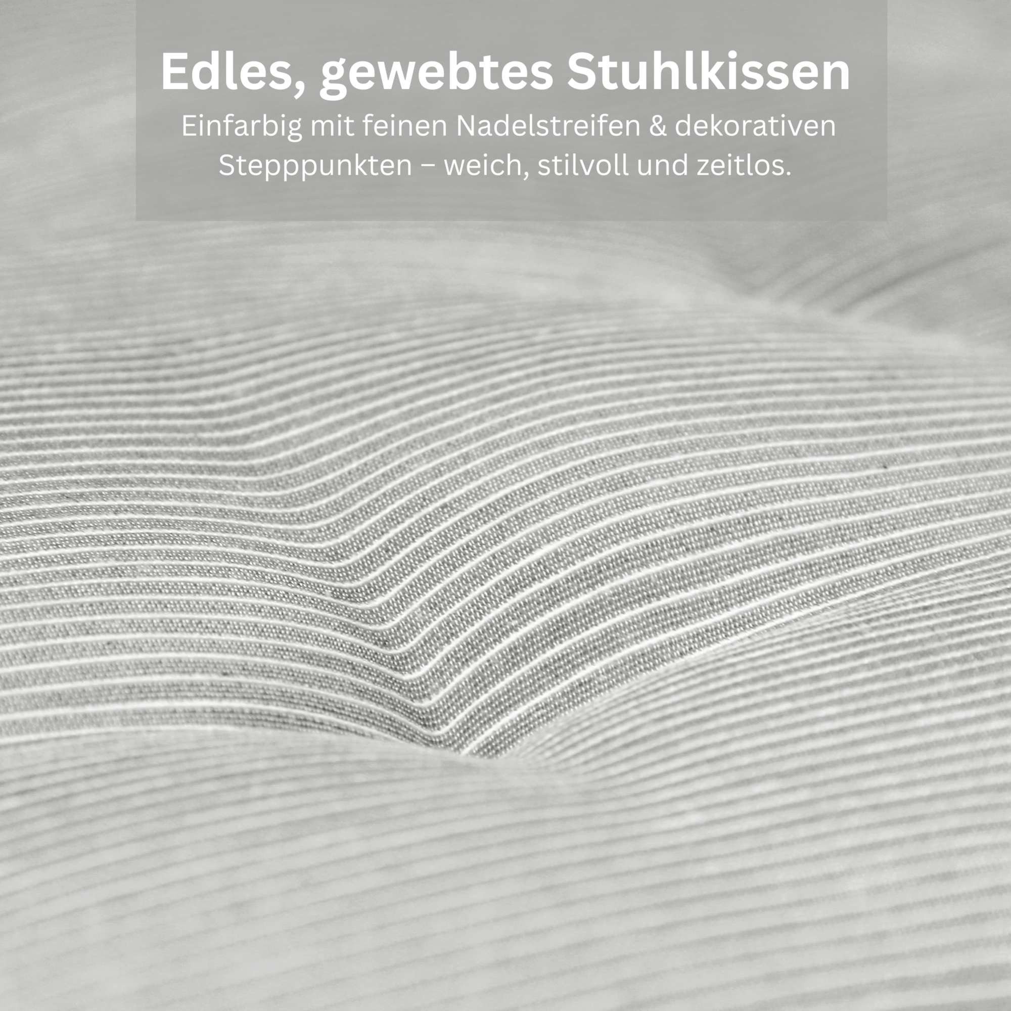 Esprit Stuhlkissen NEEDLESTRIPE Sitzkissen, 40 x 40 cm - 2er Set in Grau