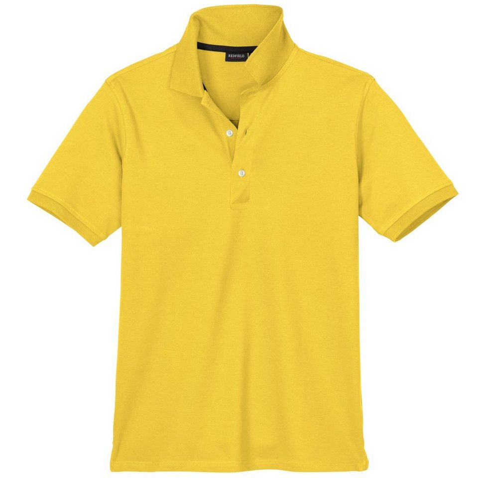 redfield Poloshirt Große Größen Basic Stretch-Poloshirt sonnengelb Redfield