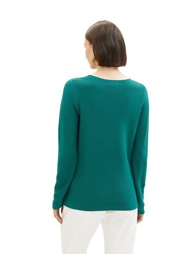 Streifen ever green Strickpullover in TOM Stuktur TAILOR