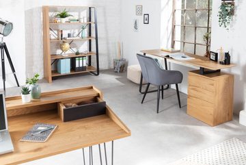 riess-ambiente Schreibtisch STUDIO 160cm natur / schwarz, Arbeitszimmer · Holzwerkstoff · Metall · mit Regal · Home Office