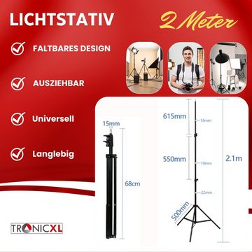 TronicXL 210cm Lampenstativ Stativ Lichtstativ Ständer 2m Blitz LED Leuchte Lampenstativ (Höhe: 210cm)