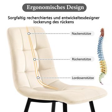 REDOM Esszimmerstuhl mit Rückenlehne (4er-Set Polsterstuhl Design)