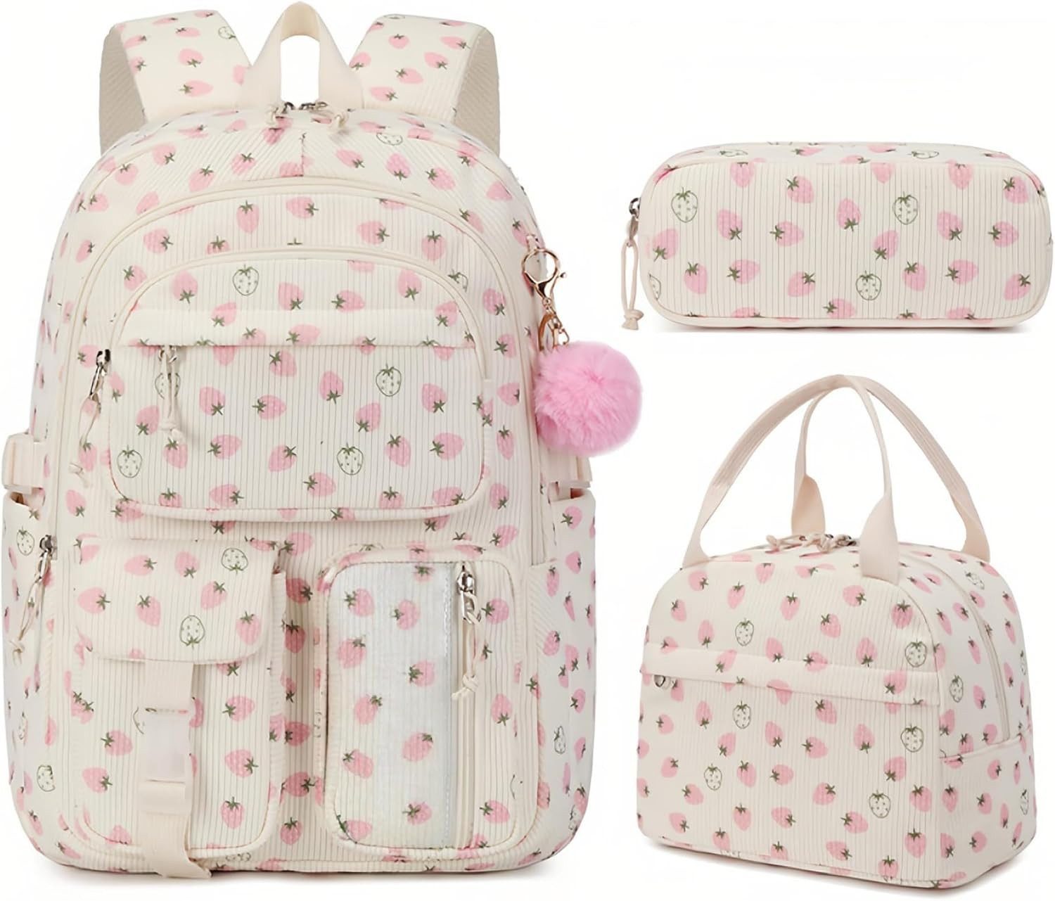 MOPUEA Schulrucksack Schulrucksack Set 3-tlg Wasserabweisend Ergonomisch mit Viele Fächer (3-teiliges Schulrucksack-Set für Schule, Freizeit und Reisen, 3-teiliges Schulrucksack-Set für Schule, Freizeit und Reisen), Leicht, großes Laptopfach, viele Fächer, hoher Tragekomfort